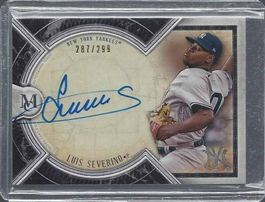 LUIS SEVERINO 2018 TOPPS MUSEUM YANKEES ON CARD AUTO #D 287/299