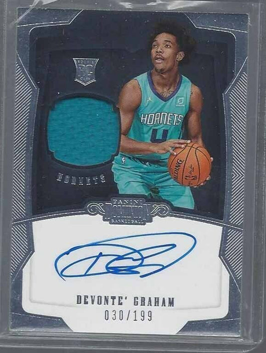 DEVONTA GRAHAM 2018-19 PANINI DOMINION ROOKIE JERSEY ON CARD AUTO RC #D 30/199