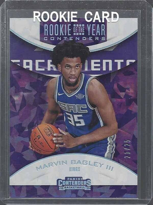 MARVIN BAGLEY III 2018-19 CONTENDERS ROOKIE OF THE YEAR CRACKED ICE RC #D 21/25