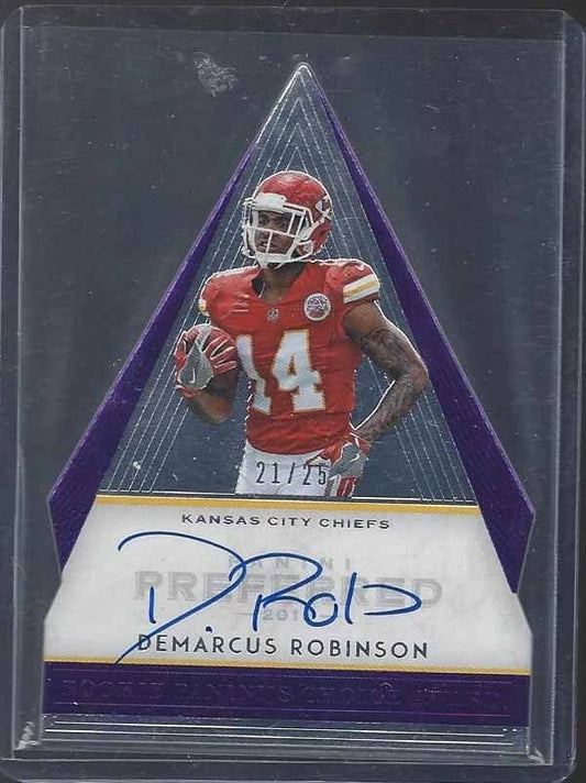 DEMARCUS ROBINSON 2016 PANINI PREFFERED CHOICE AWARD PURPLE DC AUTO RC #D 21/25