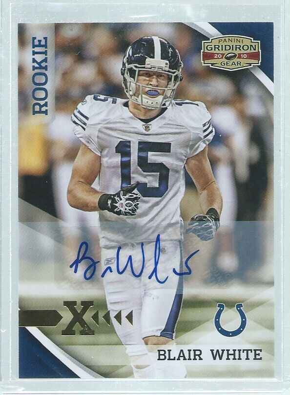 BLAIR WHITE 2010 PANINI GRIDIRON X ROOKIE AUTO RC #D 44/99
