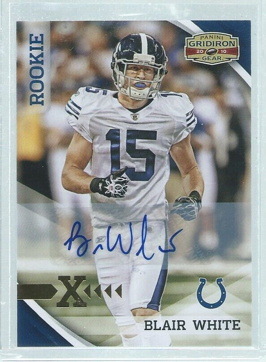BLAIR WHITE 2010 PANINI GRIDIRON X ROOKIE AUTO RC #D 44/99