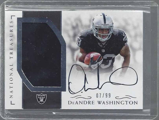 DEANDRE WASHINGTON 2016 NATIONAL TREASURES HORIZONTAL RPA PATCH AUTO RC #D 7/99