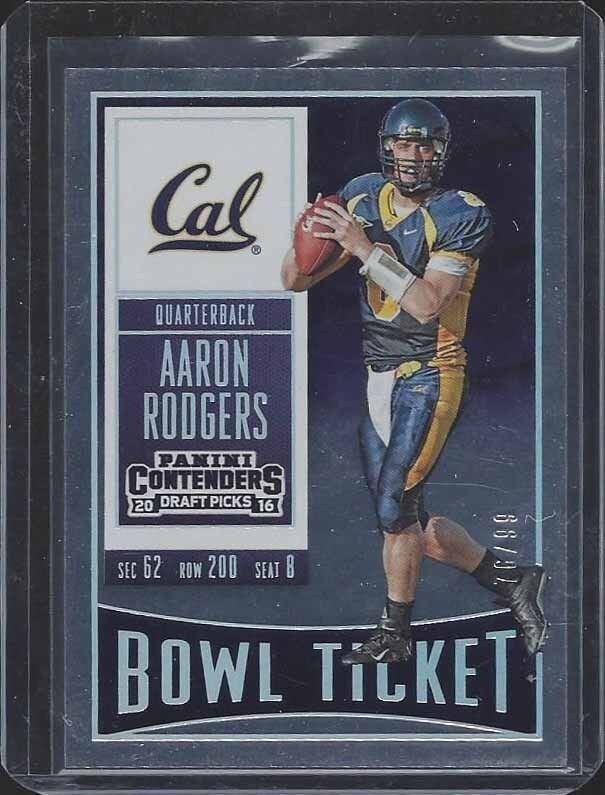 AARON RODGERS 2016 CONTENDERS DRAFT PICKS BOWL TICKET #D 76/99