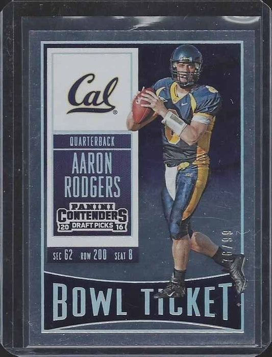 AARON RODGERS 2016 CONTENDERS DRAFT PICKS BOWL TICKET #D 76/99