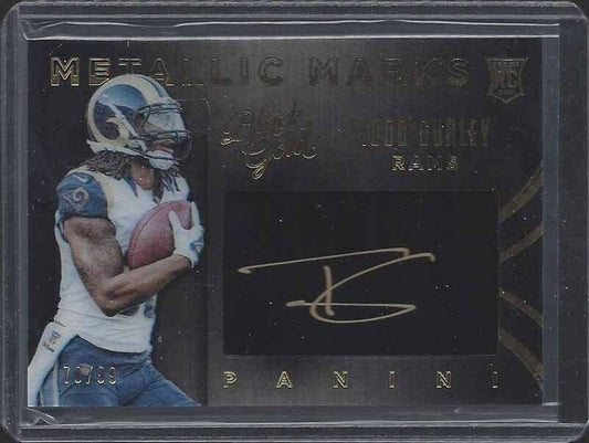 TODD GURLEY 2015 PANINI BLACK GOLD METALLIC MARKS ON CARD ROOKIE AUTO RC #D /99