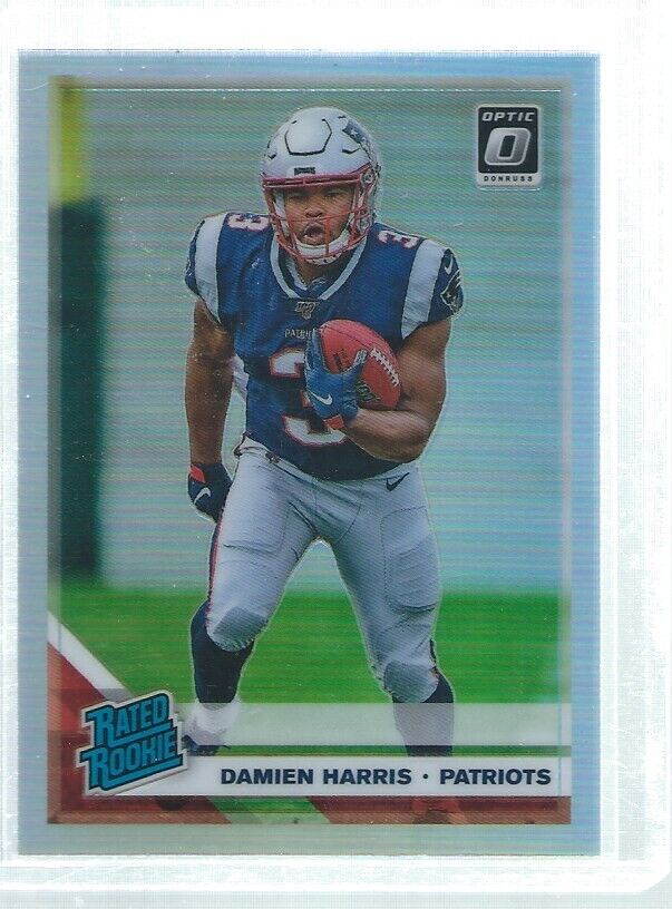 DAMIEN HARRIS 2019 DONRUSS OPTIC RATED ROOKIE SILVER HOLO RC #159