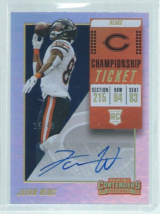 JAVON WIMS 2018 PANINI CONTENDERS CHAMPIONSHIP TICKET AUTO RC #D 15/49