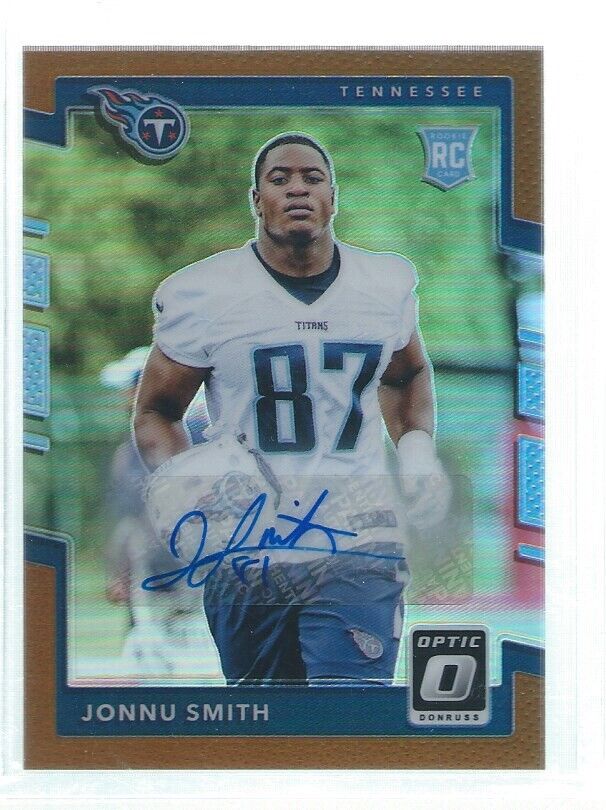 JONNU SMITH 2017 PANINI DONRUSS OPTIC COPPER HOLO AUTO RC #124
