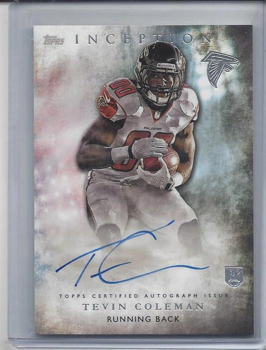 TEVIN COLEMAN 2015 TOPPS INCEPTION ON CARD FALCONS ROOKIE AUTO RC #21