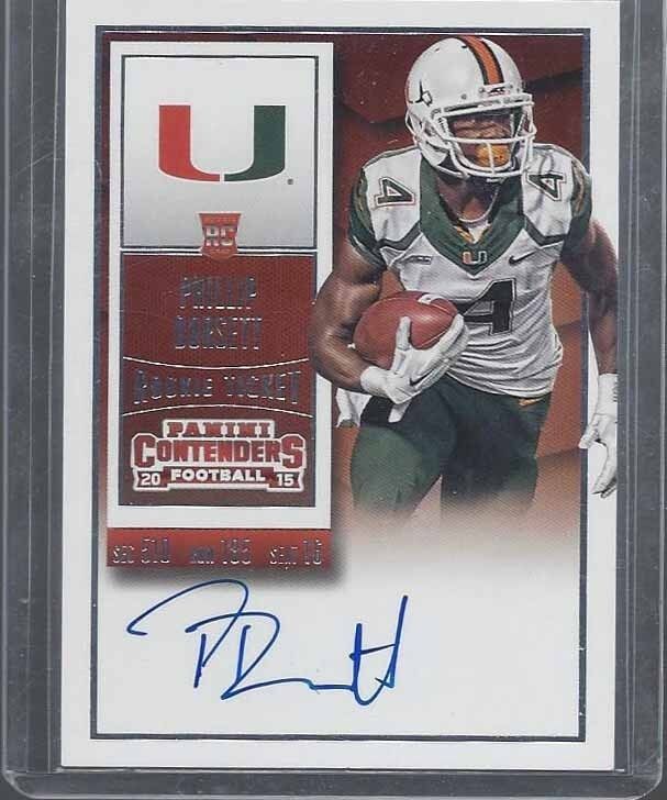 PHILLIP DORSETT 2015 PANINI CONTENDERS ROOKIE COLLEGE VARIATION ON CARD AUTO RC