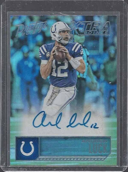 ANDREW LUCK 2016 PRESTIGE XTRA POINTS PLATINUM BLUE AUTO #D 2/3