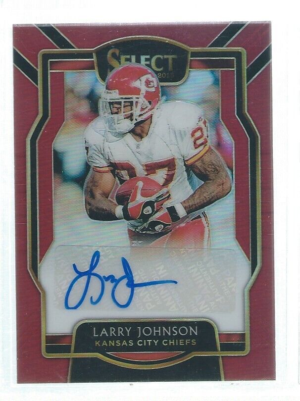 LARRY JOHNSON 2019 PANINI SELECT RED PRIZM AUTO #D 7/75