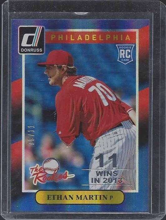 ETHAN MARTIN 2014 DONRUSS THE ROOKIES 11 WINS SILVER ROOKIE RC #D 9/11