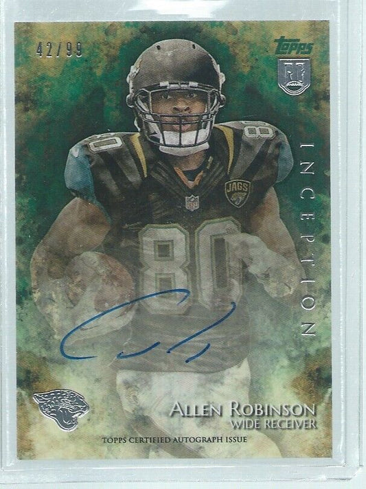 ALLEN ROBINSON 2014 TOPPS INCEPTION ON CARD AUTO GREEN RC #D 42/99