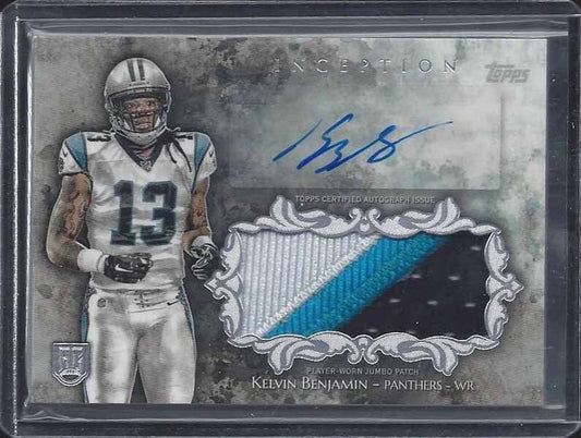 KELVIN BENJAMIN 2014 TOPPS INCEPTION RPA PANTHERS ROOKIE PATCH AUTO RC