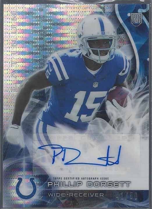 PHILLIP DORSETT 2015 TOPPS PLATINUM PULSAR REFRACTOR ROOKIE AUTO RC #D 41/50