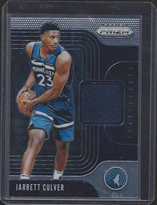 JARRETT CULVER 2019-20 PANINI PRIZM SENSATIONAL SWATCHES ROOKIE JERSEY RC