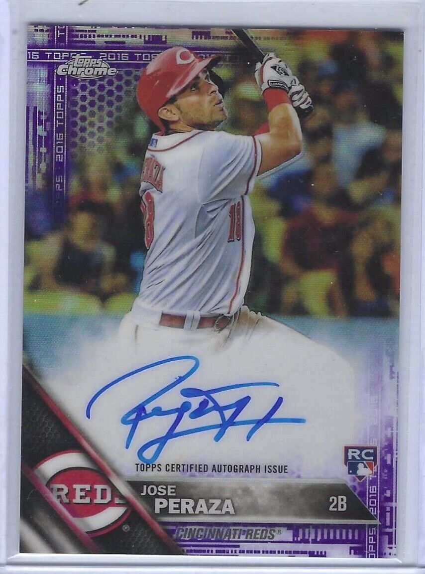JOSE PERAZA 2016 TOPPS CHROME PURPLE REFRACTOR ROOKIE AUTO RC #d /250