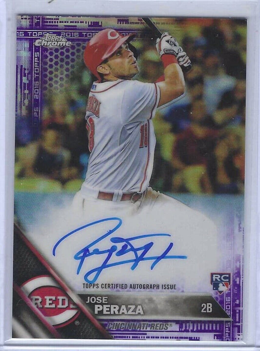 JOSE PERAZA 2016 TOPPS CHROME PURPLE REFRACTOR ROOKIE AUTO RC #d /250