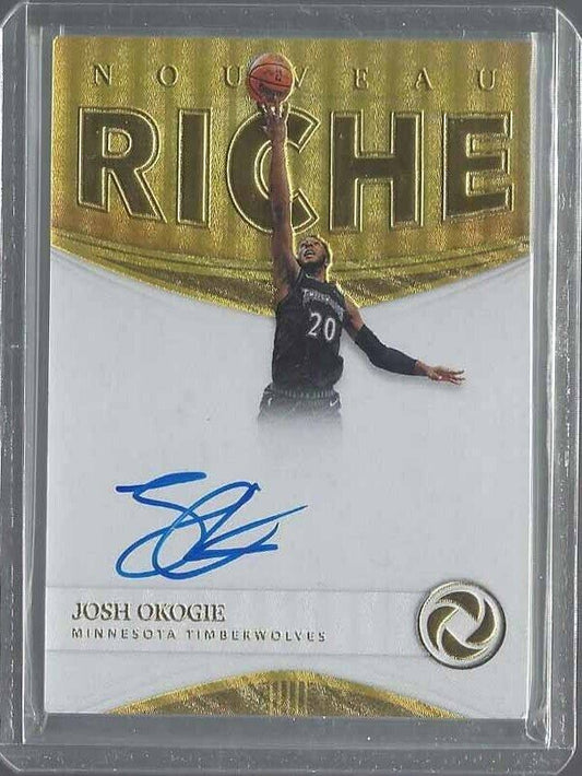 JOSH OKOGIE 2018-19 PANINI OPULENCE NOUVEAU RICHE GOLD ON CARD AUTO RC #D 18/25
