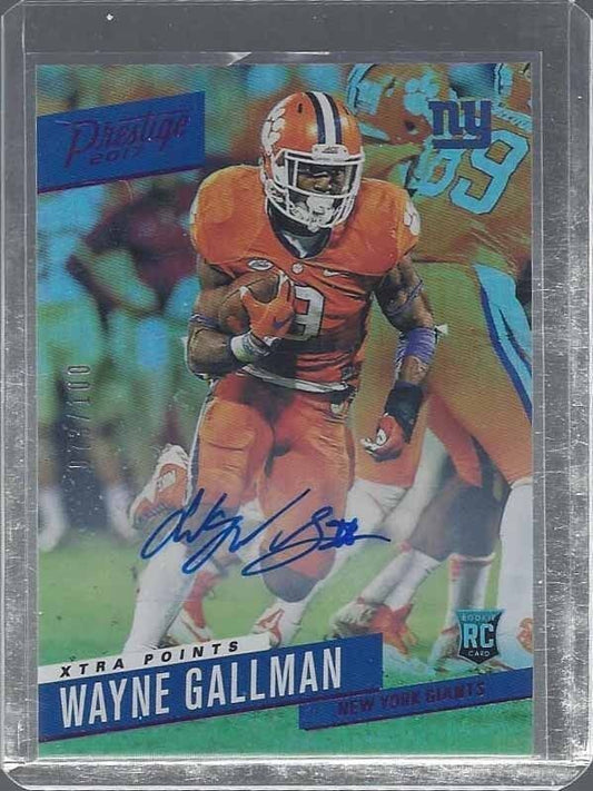 WAYNE GALLMAN 2016 PRESTIGE XTRA POINTS PURPLE CLEMSON ROOKIE AUTO RC #D 73/100