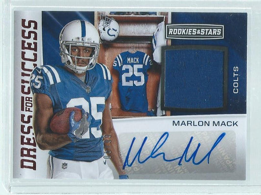 MARLON MACK 2017 ROOKIES & STARS DRESS FOR SUCCESS JERSEY AUTO RC #D 5/99