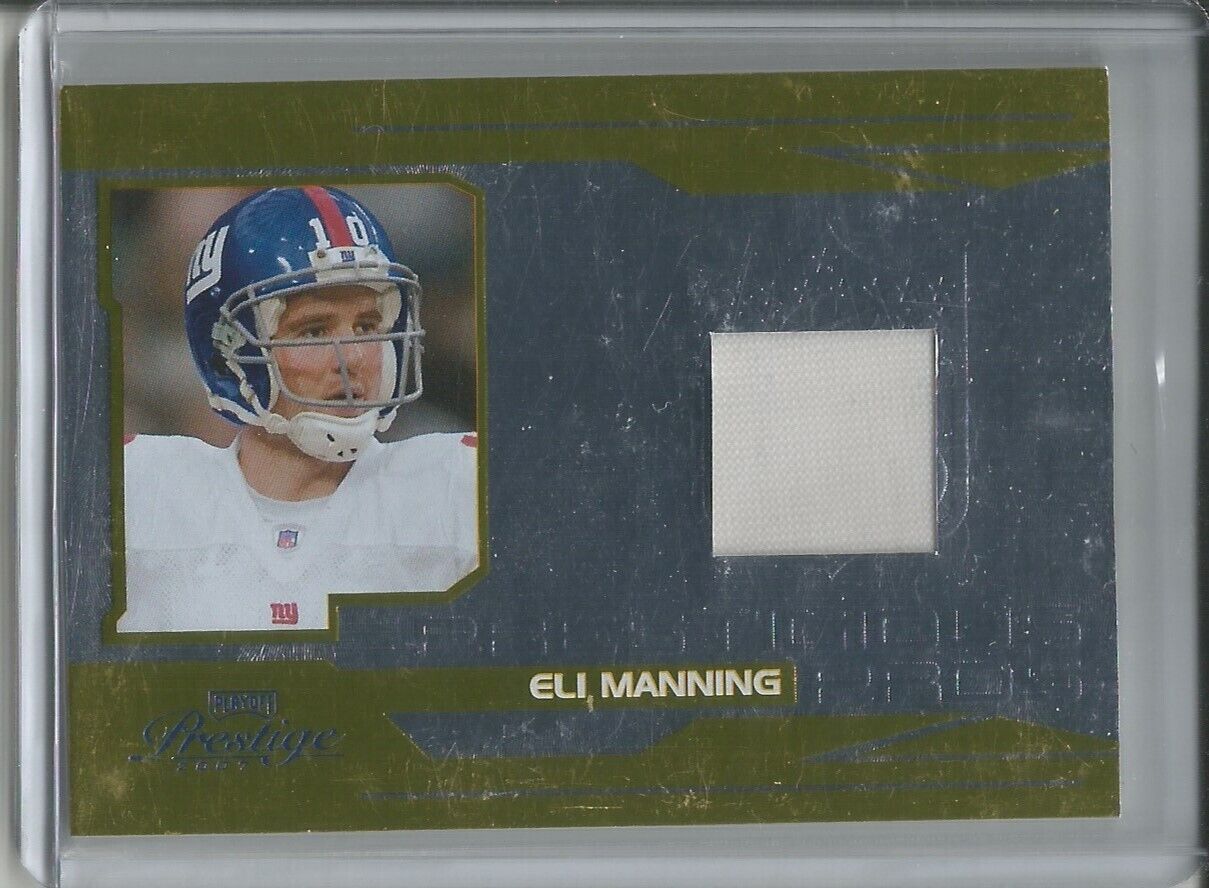 1/1 ELI MANNING 2007 PRESTIGE PRESTIGIOUS PROS JERSEY #D 10/50 HIS JERSEY #10 !!