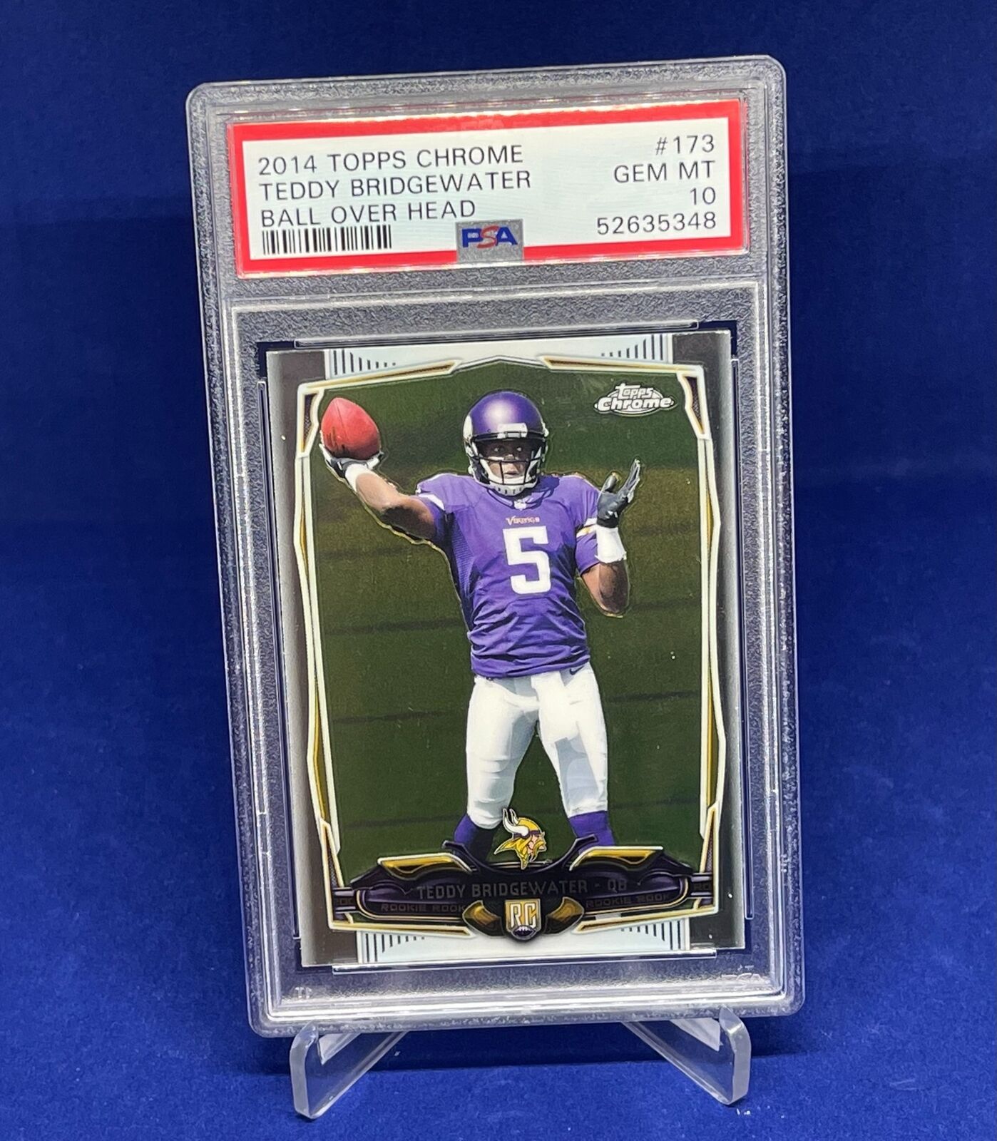 TEDDY BRIDGEWATER 2014 TOPPS CHROME TRUE ROOKIE RC #173 PSA 10 GEM MINT