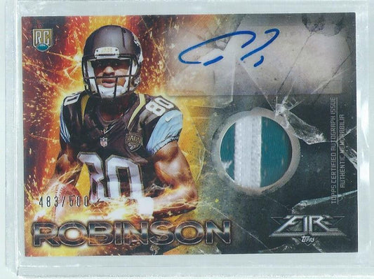 ALLEN ROBINSON 2014 TOPPS FIRE 2 COLOR PATCH AUTO RC #D 483/500