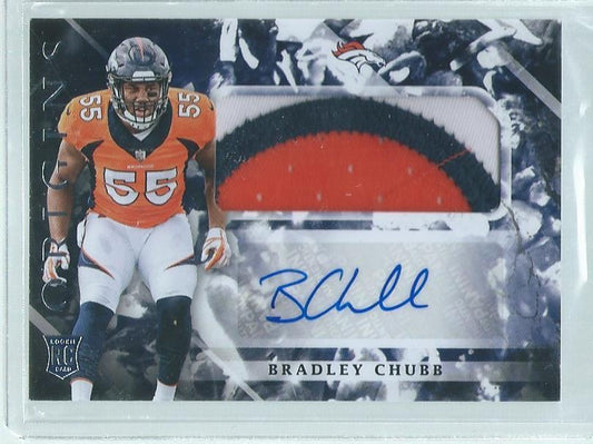 BRADLEY CHUBB 2018 PANINI ORIGINS 3 COLOR PATCH AUTO RC #137