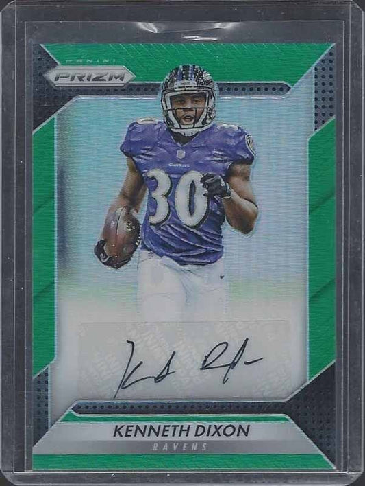 KENNETH DIXON 2015 PANINI PRIZM GREEN PRIZMS SP SHORT PRINT ROOKIE AUTO RC