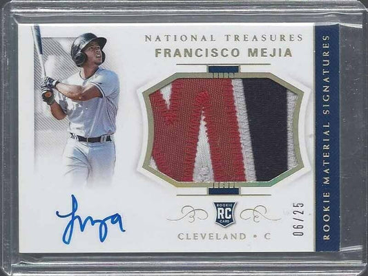 FRANCISCO MEJIA 2018 NATIONAL TREASURES RPA 3 COLOR NAMEPLATE PATCH AUTO RC /25