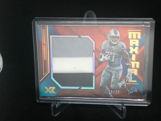 KERRYON JOHNSON 2019 PANINI XR RED MAXIMAL JUMBO 3 CLR PATCH #D 23/25