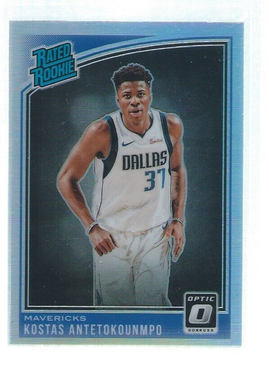 KOSTAS ANTETOKOUNMPO 2018-19 PANINI DONRUSS OPTIC SILVER HOLO PRIZMS RC #185