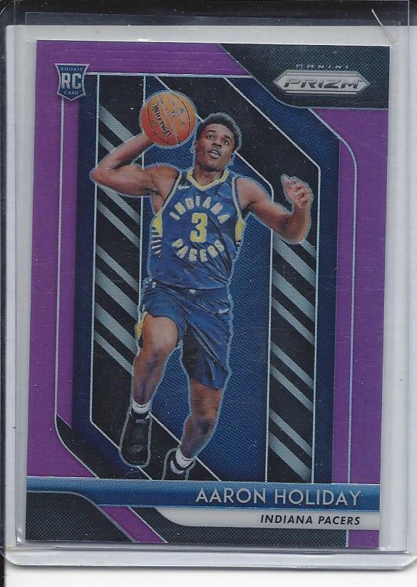 AARON HOLIDAY 2018-19 PANINI PRIZM PURPLE ROOKIE PRIZMS RC #D 53/75