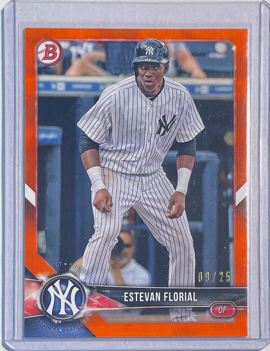 ESTEVAN FLORIAL 2018 BOWMAN PROSPECT ORANGE #D 09/25