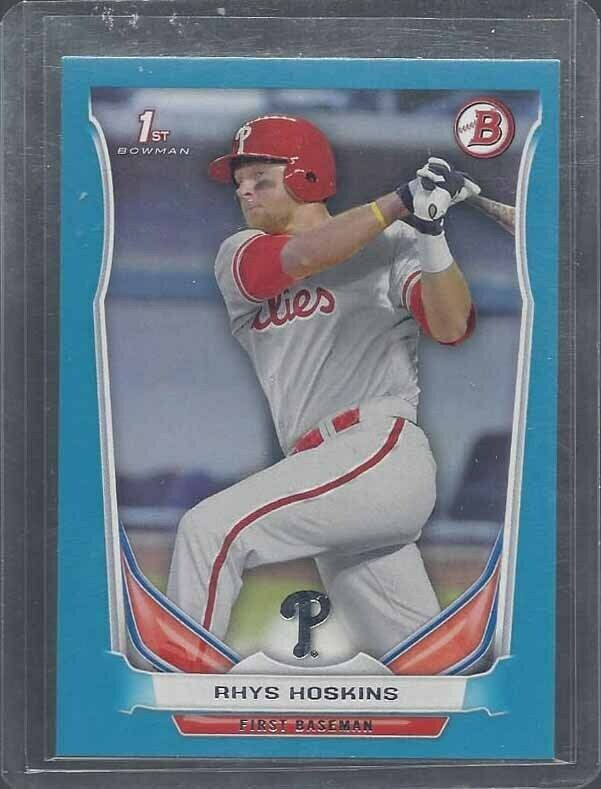 RHYS HOSKINS 2014 BOWMAN DRAFT PROSPECT 1ST PROSPECT BLUE #D 198/399