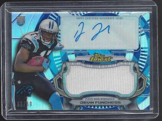 DEVIN FUNCHESS 2015 FINEST DIAMOND REFRACTOR JUMBO JERSEY AUTO RC #D 60/60