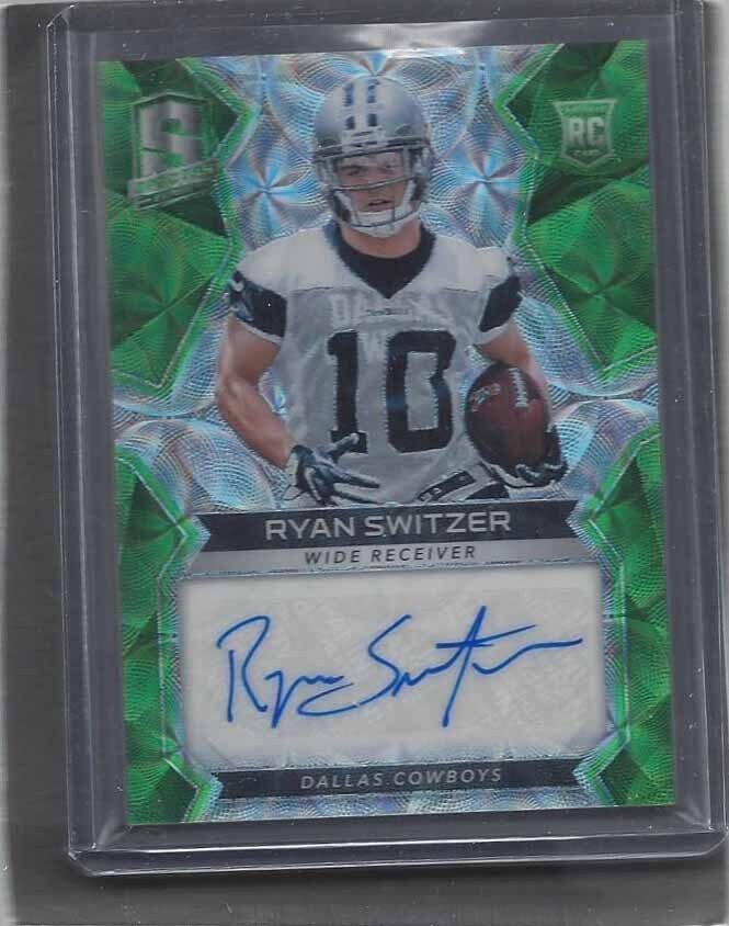 RYAN SWITZER 2017 PANINI SPECTRA NEON GREEN COWBOYS ROOKIE AUTO RC #D 40/50