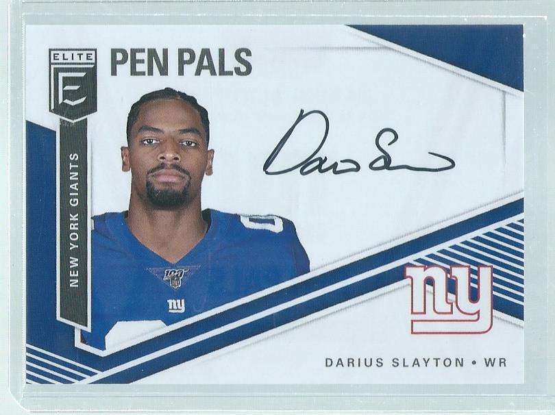 DARIUS SLAYTON 2019 PANINI ELITE PEN PALS ON CARD AUTO RC