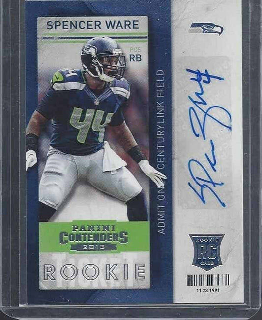 SPENCER WARE 2013 PANINI CONTENDERS ROOKIE TICKET TRUE RC AUTO #184