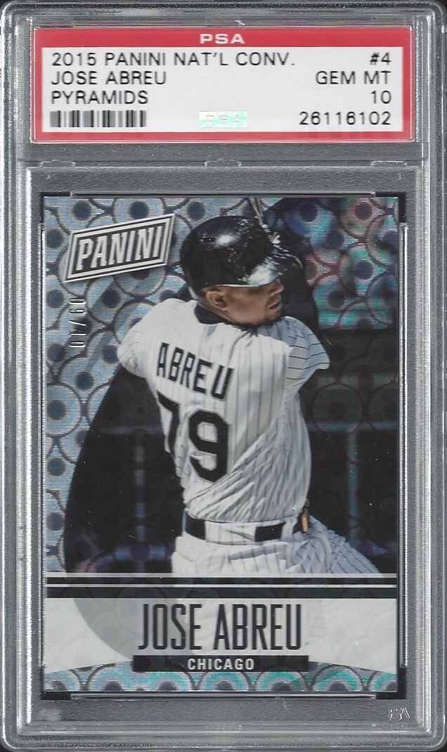 JOSE ABREU 2015 PANINI NATIONAL CONVENTION PYRAMIDS /10 PSA 10 GEM MINT POP 1/1