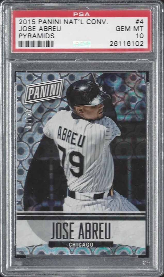 JOSE ABREU 2015 PANINI NATIONAL CONVENTION PYRAMIDS /10 PSA 10 GEM MINT POP 1/1