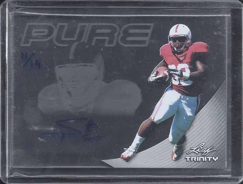 STEPFAN TAYLOR 2013 LEAF TRINITY PURE ON CARD PLEXIGLASS ROOKIE AUTO RC #D 11/19