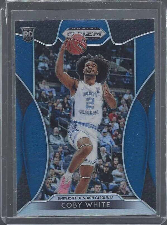 COBY WHITE 2019 PANINI PRIZM BLUE PRIZMS ROOKIE RC #70