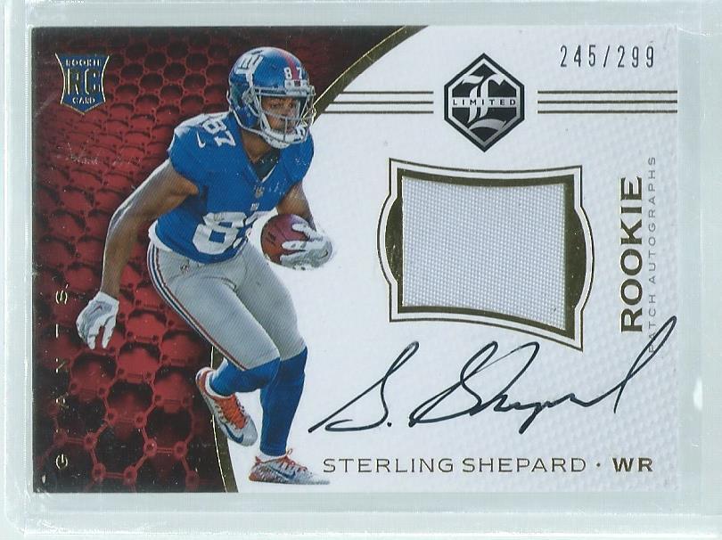 STERLING SHEPARD 2016 PANINI LIMITED RPA PATCH ON CARD AUTO RC #D /299