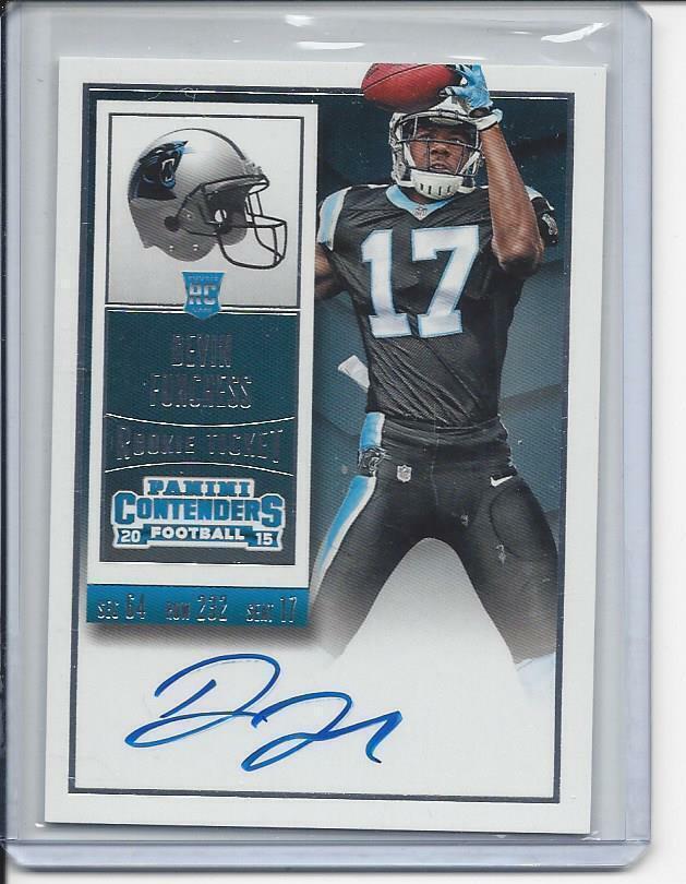 DEVIN FUNCHESS 2015 PANINI CONTENDERS PANTHERS ROOKIE TICKET ON CARD AUTO RC 211