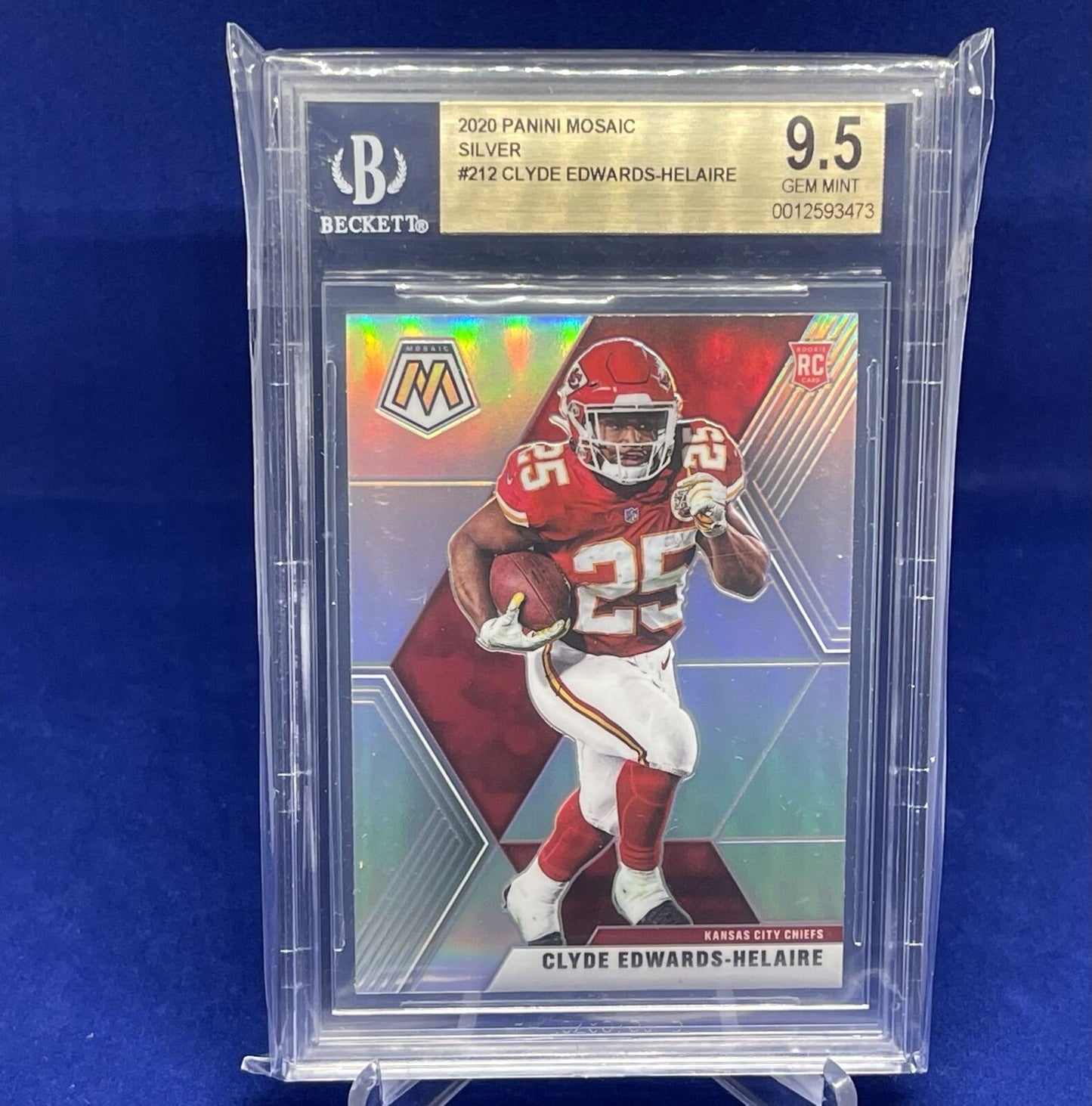 CLYDE EDWARDS-HELAIRE 2020 PANINI MOSAIC SILVER PRIZM ROOKIE RC #212 BGS 9.5