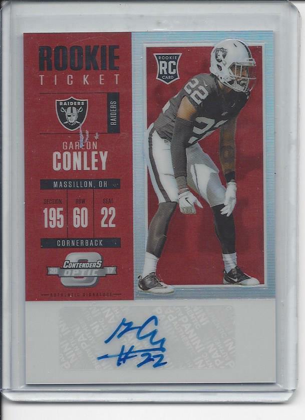 GAREON CONLEY 2017 CONTENDERS OPTIC RED HOLO ROOKIE TICKET AUTO RC #D 4/75